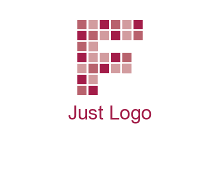 letter f made of squares logo