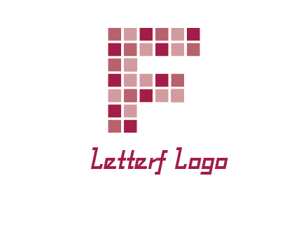 letter f made of squares logo