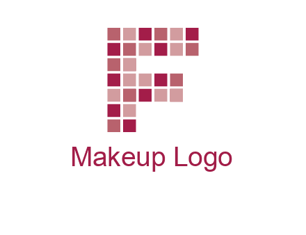 letter f made of squares logo