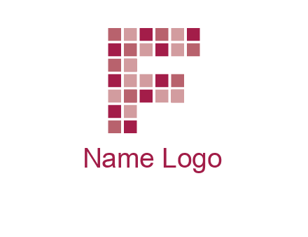 letter f made of squares logo