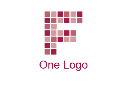 letter f made of squares logo