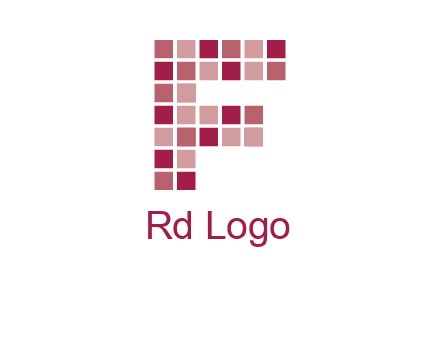 letter f made of squares logo
