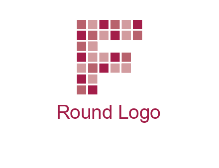 letter f made of squares logo