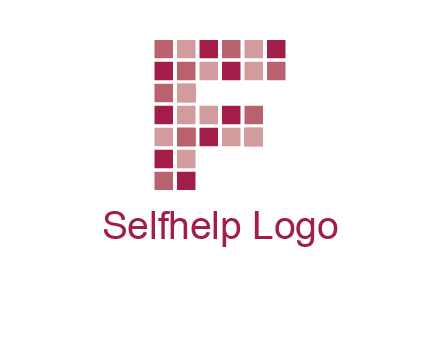 letter f made of squares logo
