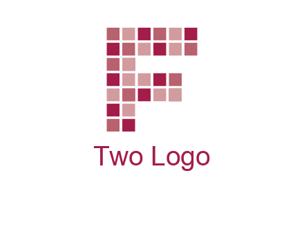 letter f made of squares logo