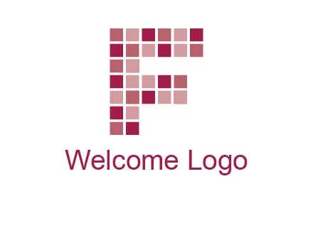letter f made of squares logo