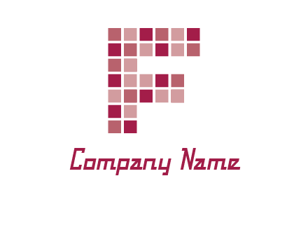letter f made of squares logo