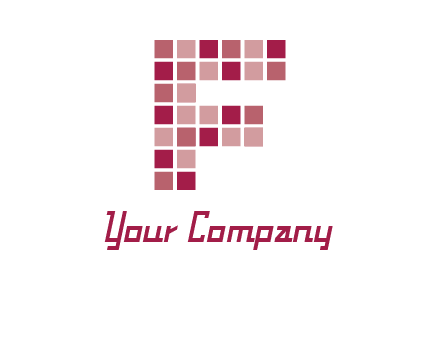 letter f made of squares logo