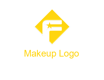 letter f inside the rhombus shape with star logo