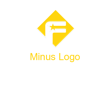letter f inside the rhombus shape with star logo