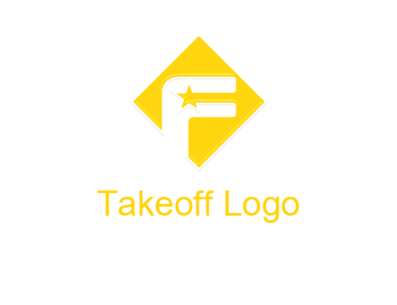 letter f inside the rhombus shape with star logo