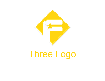 letter f inside the rhombus shape with star logo