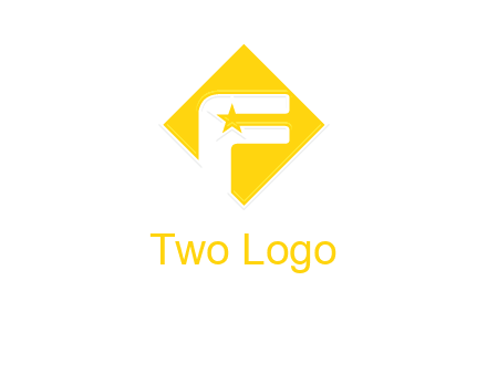 letter f inside the rhombus shape with star logo