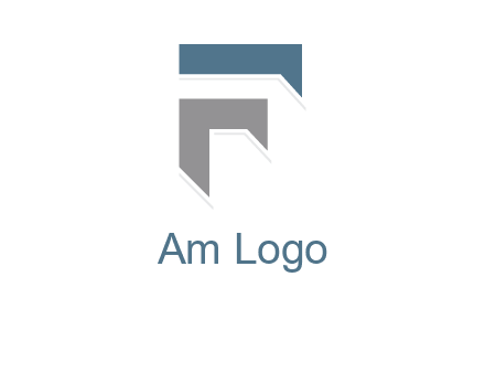 shapes forming negative spacing letter F