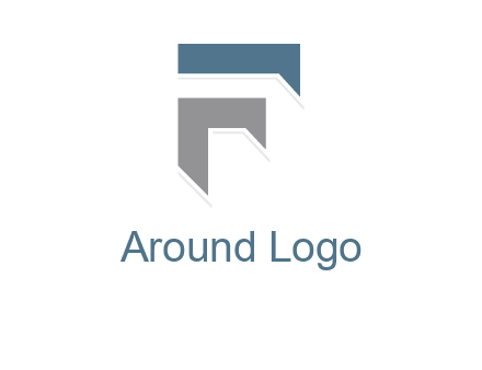 shapes forming negative spacing letter F