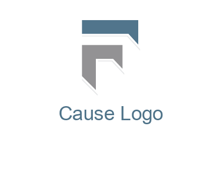 shapes forming negative spacing letter F