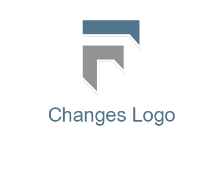 shapes forming negative spacing letter F