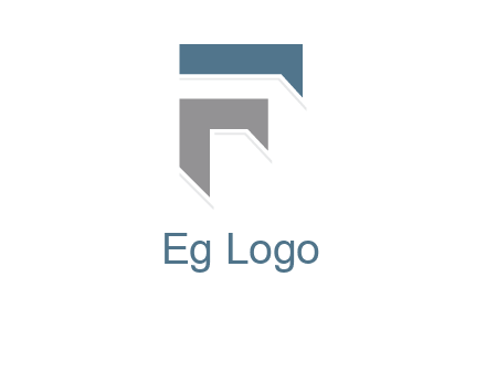 shapes forming negative spacing letter F