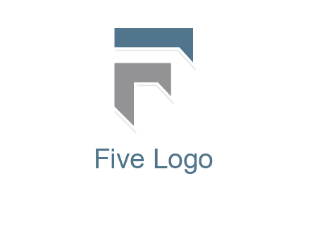 shapes forming negative spacing letter F