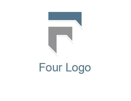 shapes forming negative spacing letter F