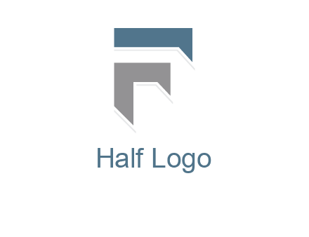 shapes forming negative spacing letter F