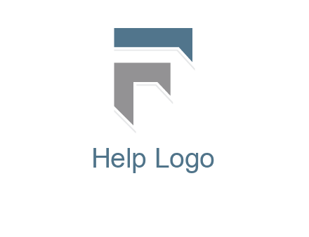 shapes forming negative spacing letter F