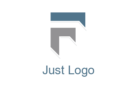 shapes forming negative spacing letter F