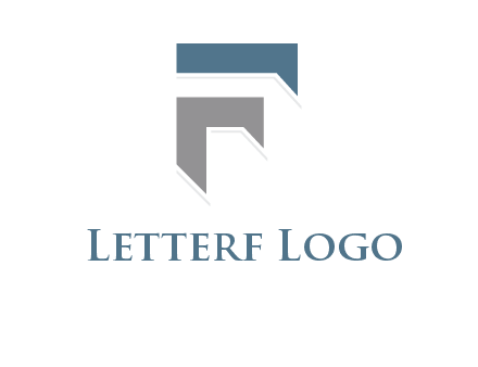 shapes forming negative spacing letter F