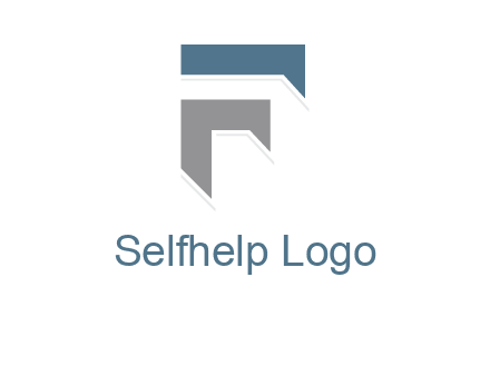 shapes forming negative spacing letter F