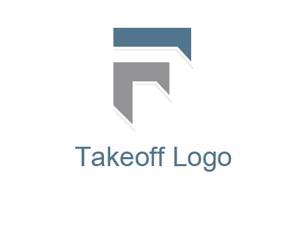 shapes forming negative spacing letter F
