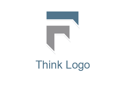 shapes forming negative spacing letter F