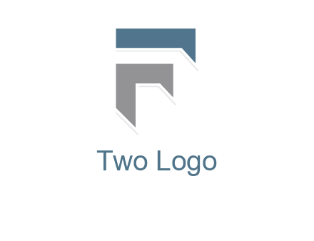 shapes forming negative spacing letter F