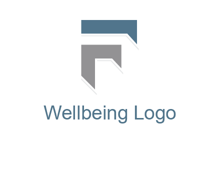 shapes forming negative spacing letter F