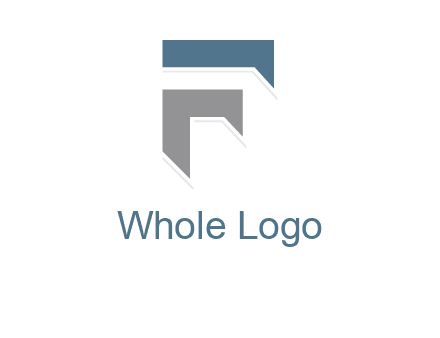 shapes forming negative spacing letter F