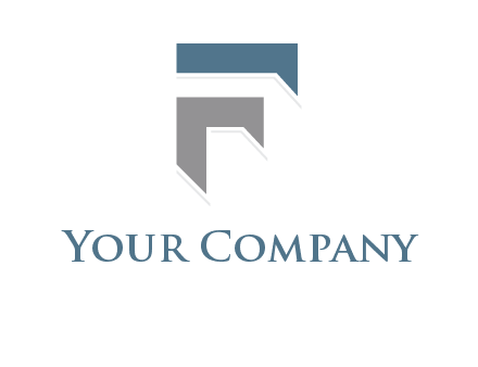 shapes forming negative spacing letter F