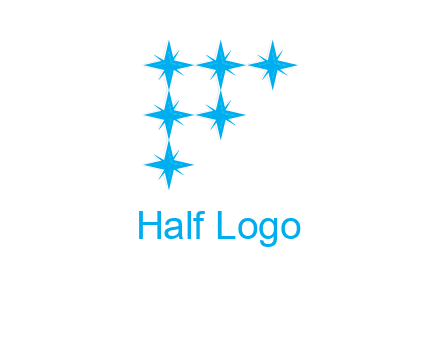 letter f made of shining stars icon