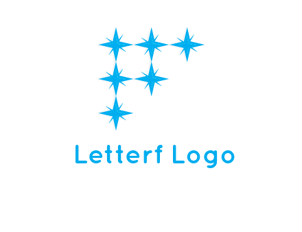 letter f made of shining stars icon