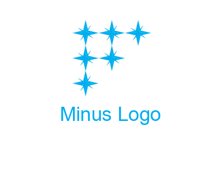 letter f made of shining stars icon