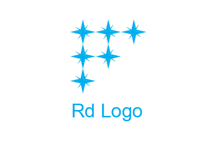 letter f made of shining stars icon