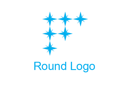 letter f made of shining stars icon