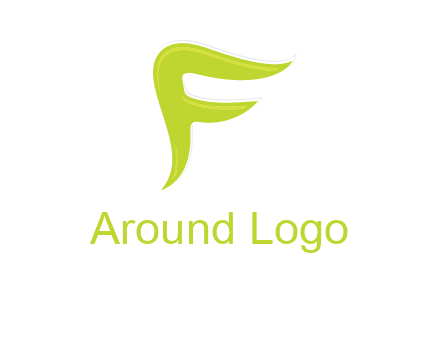 abstract swoosh letter F