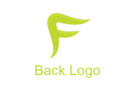 abstract swoosh letter F