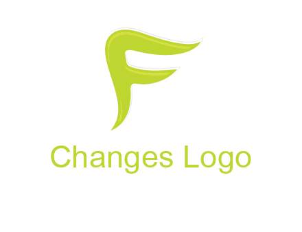 abstract swoosh letter F