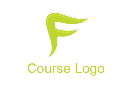 abstract swoosh letter F