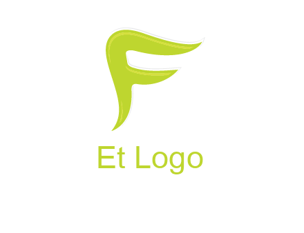 abstract swoosh letter F