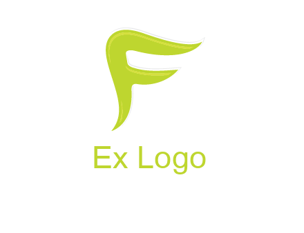 abstract swoosh letter F