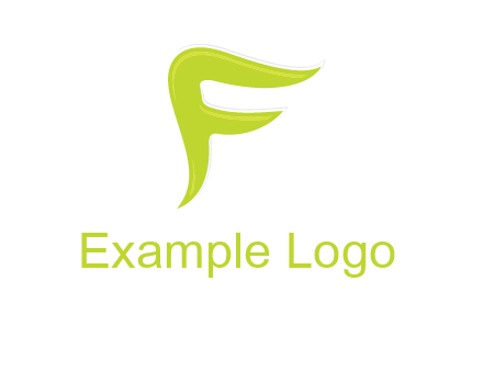 abstract swoosh letter F