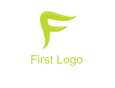 abstract swoosh letter F