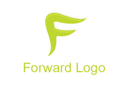 abstract swoosh letter F