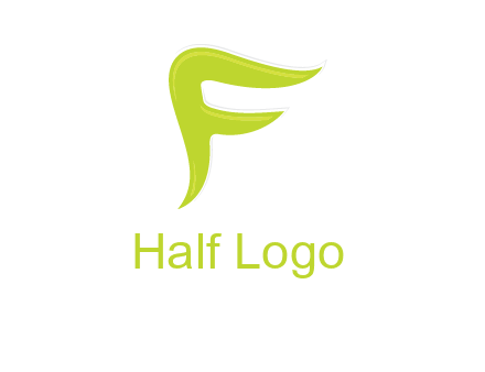 abstract swoosh letter F